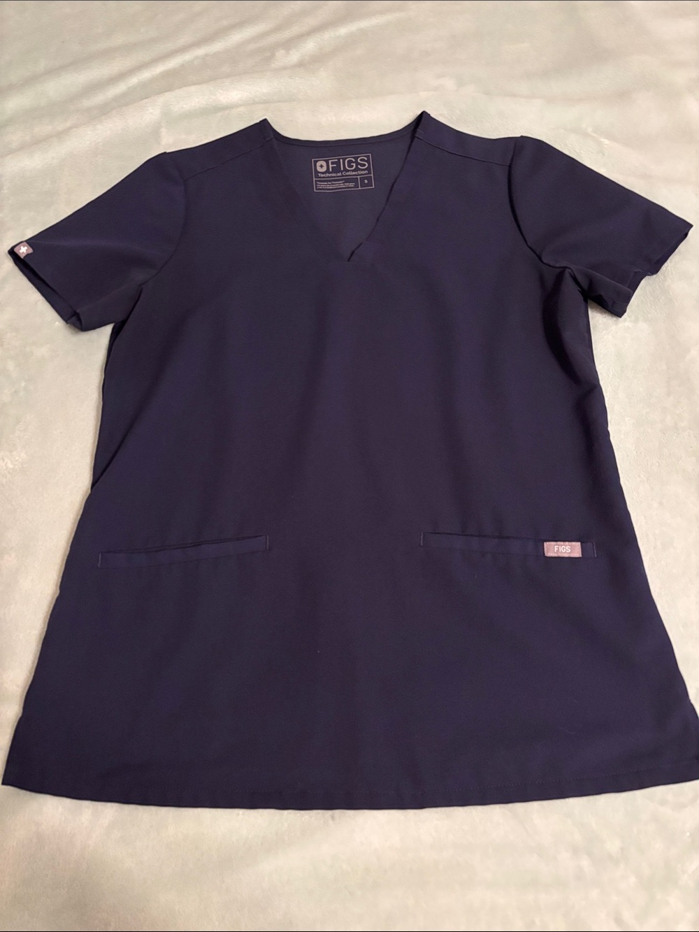 Figs, navy blue scrub top